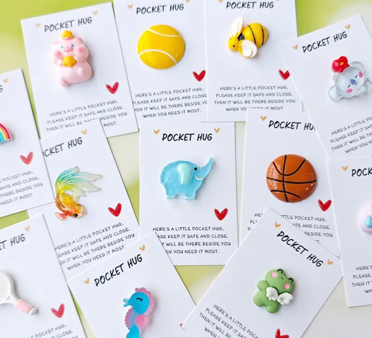 Pocket hug resin charm