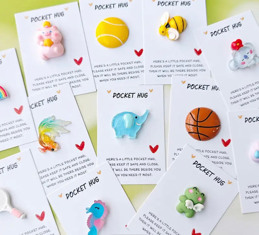 Pocket hug resin charm